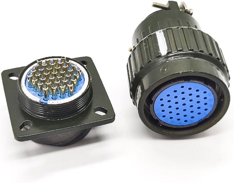 Elecbee Aviation Connector 28mm Y28M-37TK Female 37 Pin Circular Connector Solder Cable Plug Bayonet Coupling Waterproof Aviation Metal Wire Panel Power Chassis Fittings Connector - Image 1